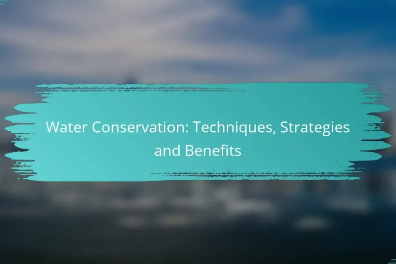 Water Conservation: Techniques, Strategies and Benefits