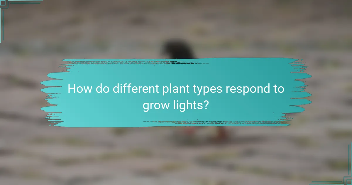 How do different plant types respond to grow lights?