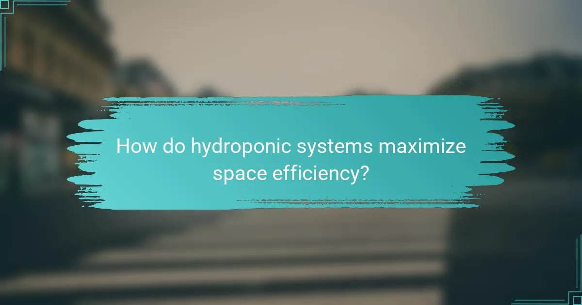 How do hydroponic systems maximize space efficiency?