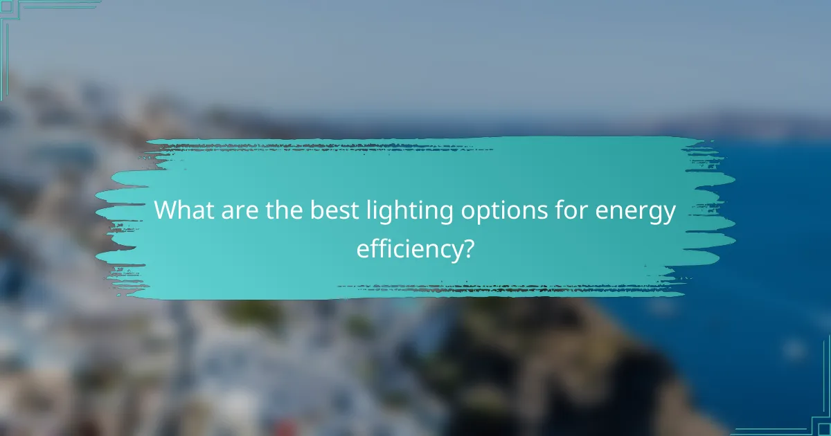 What are the best lighting options for energy efficiency?