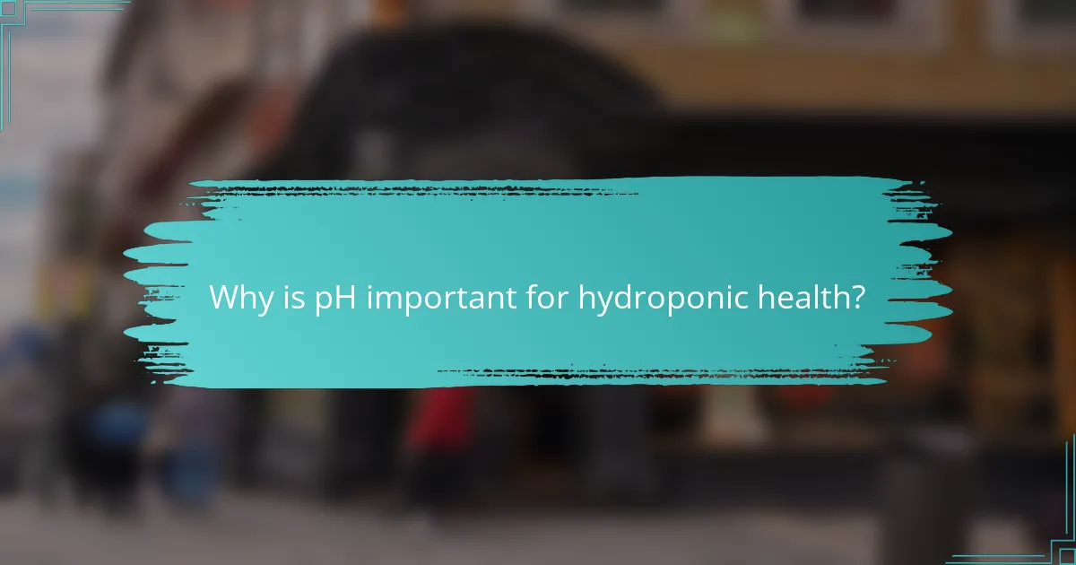 Why is pH important for hydroponic health?